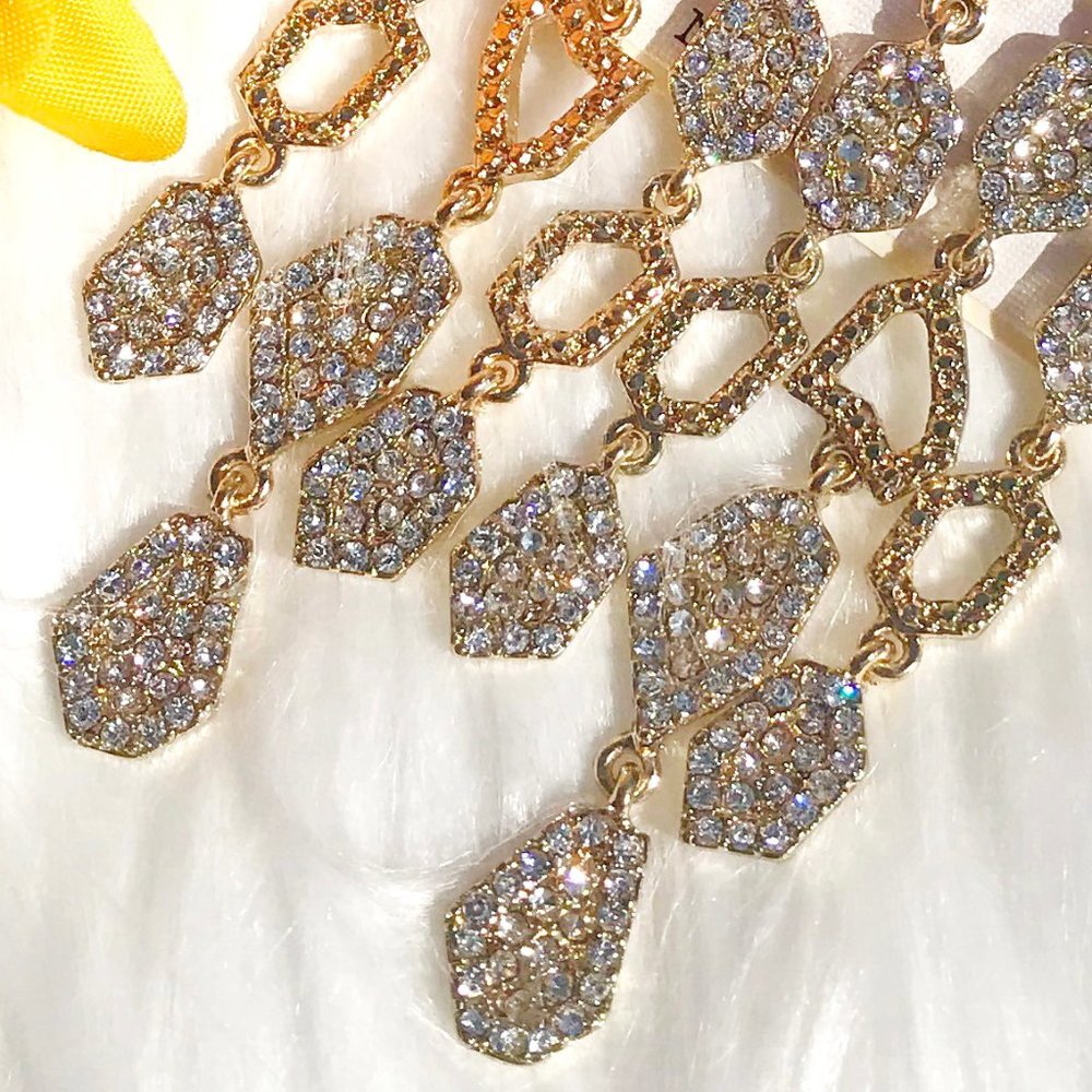 Boho Ethnic Earrings Gypsy Sparkle Drop Dangles - Picture 3 of 4